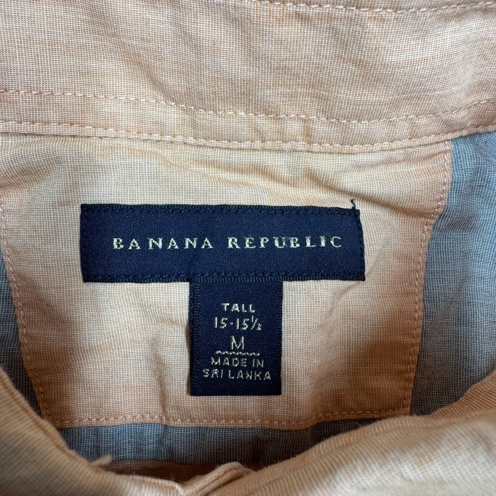Banana Republic Shirt Pink Button Down Long Sleeve Casual Men's Size Medium Tall